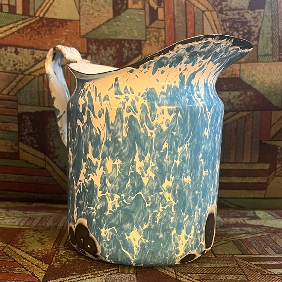 Other - Blue and White Swirl Enamelware Pitcher